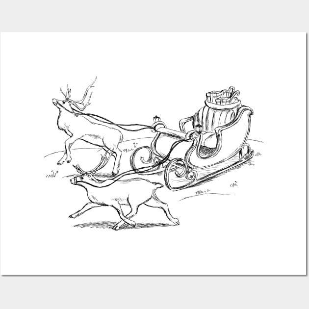 Santa's Carriage Wall Art by rachelsfinelines